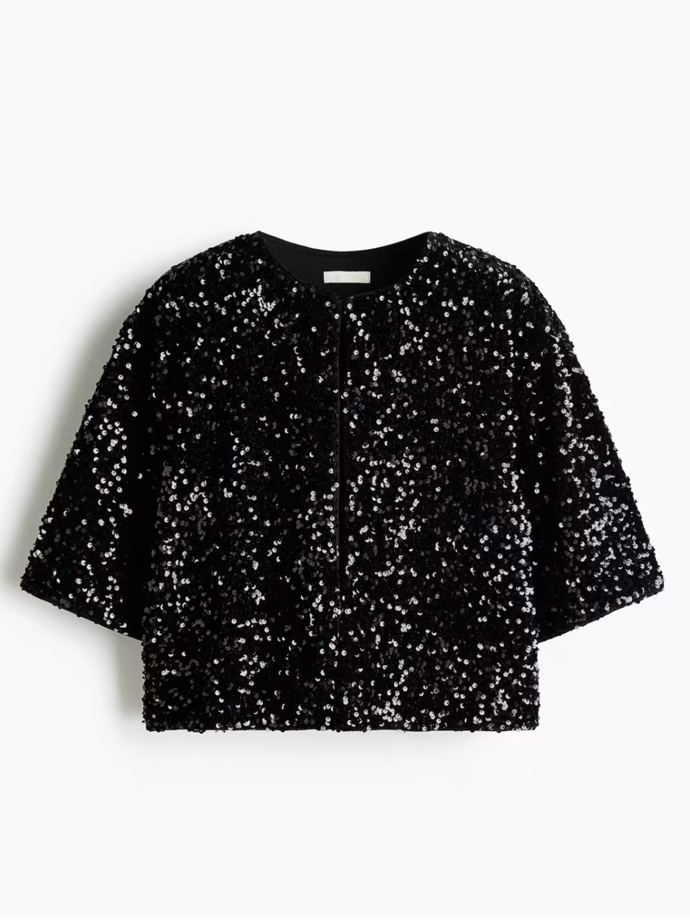 NWT H&M Black Sequins Cardigan Jacket Size XS - Picture 2 of 5